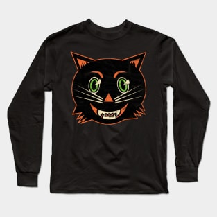 Vintage Halloween Black Cat Long Sleeve T-Shirt